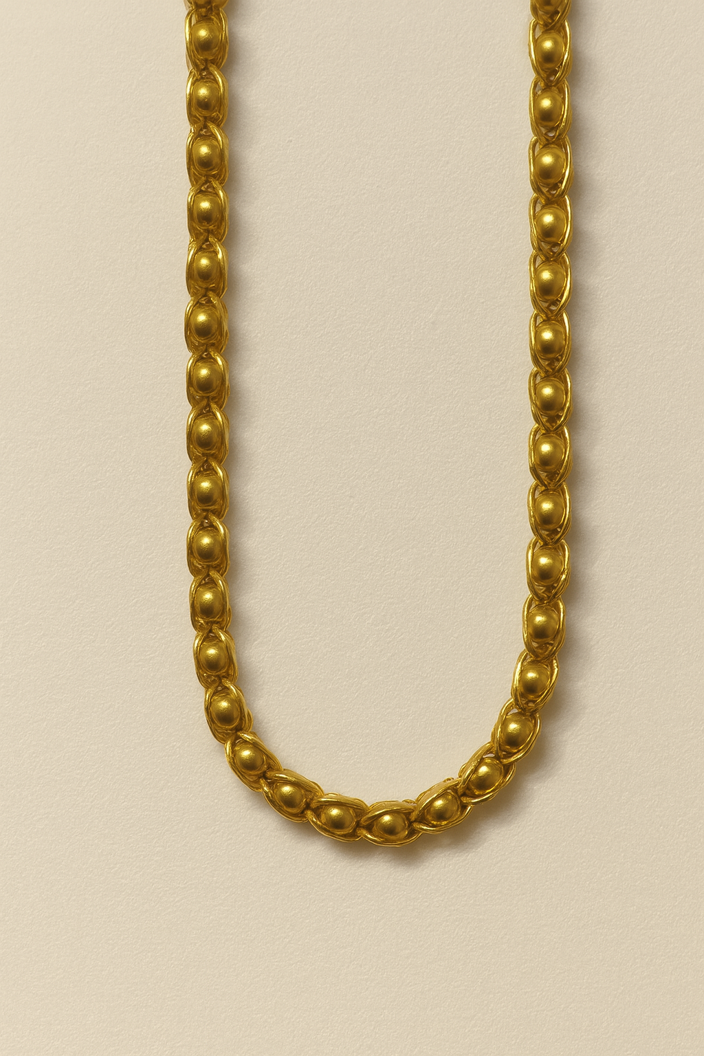Heritage Bead Link Chain – 18K Gold, 24 Inches