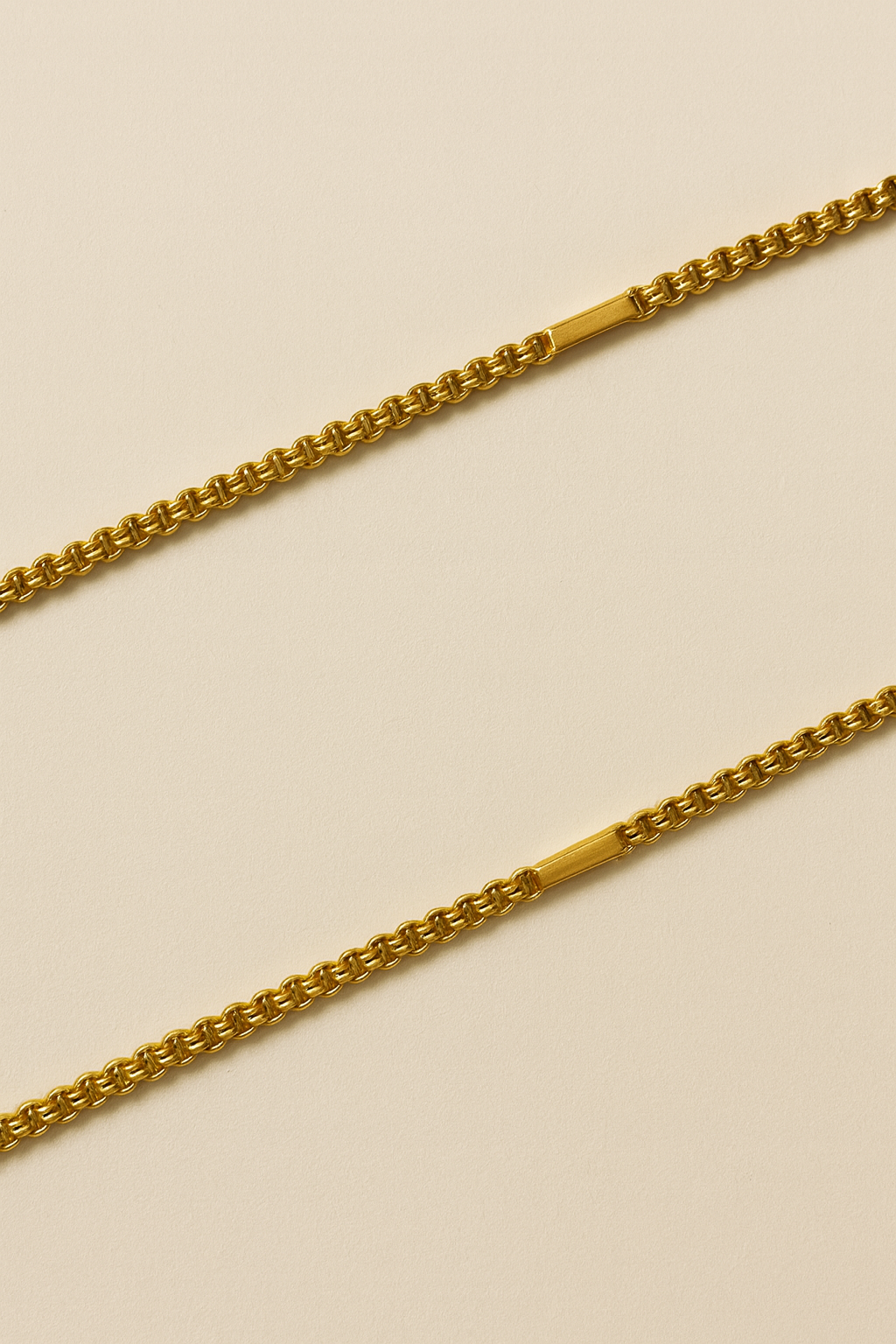 Unisex Box Link Chain – 18K Gold, 22 Inches