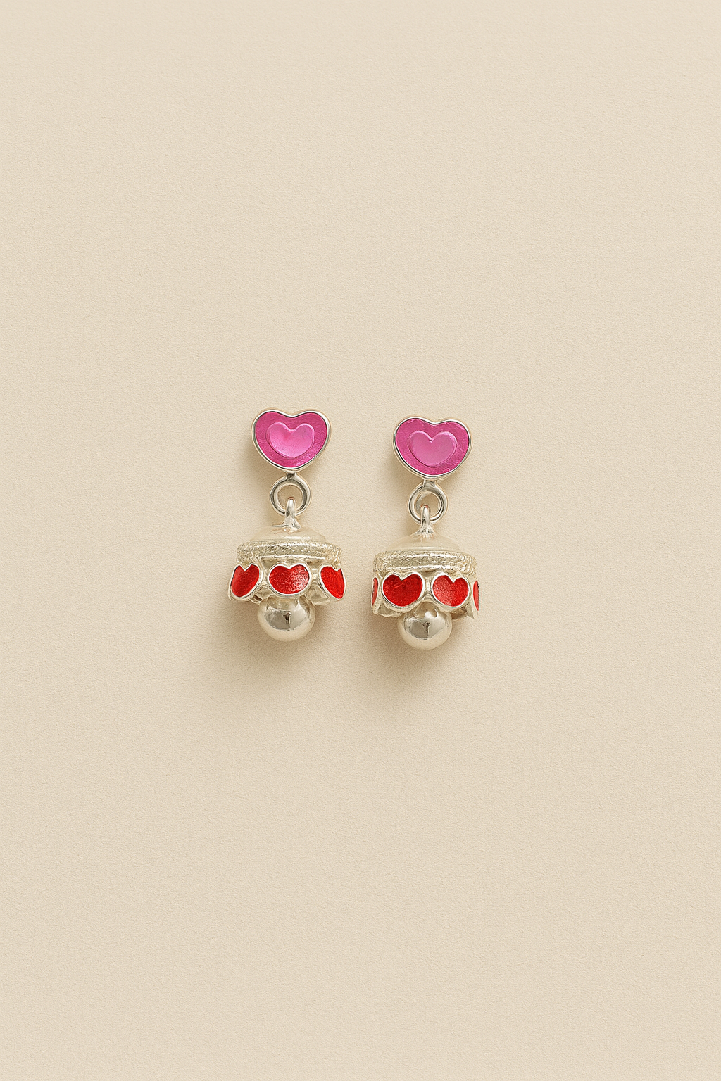 Dilbar – 925 Silver Heart Jhumka Earrings