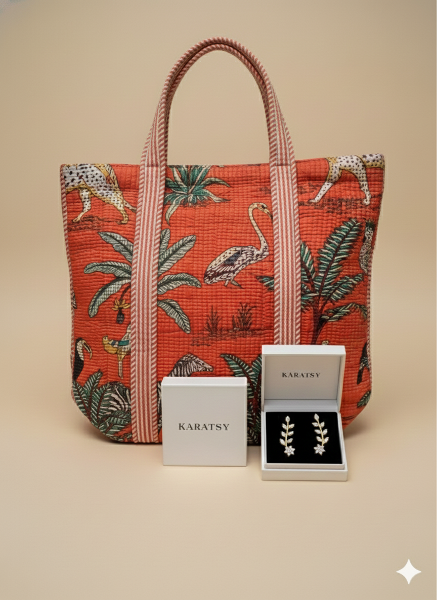 Karatsy Signature Gift Set – Golden Vine Sparkle Ear Cuffs