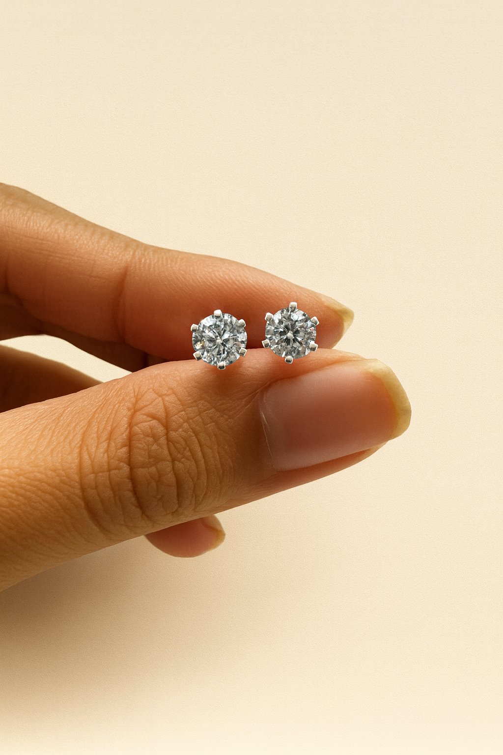 Classic Sparkle 925 Silver Stud Earrings