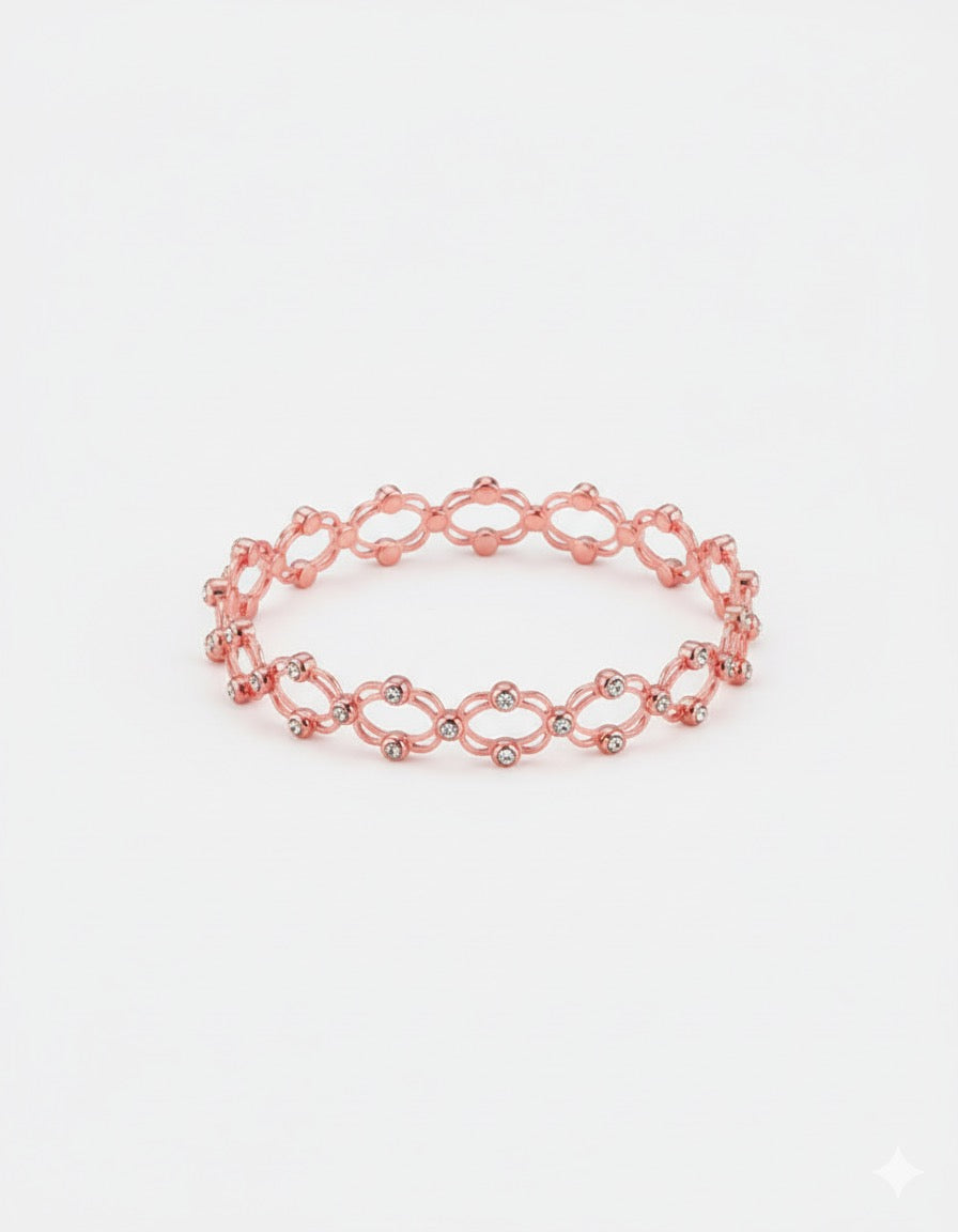 Convertible Rose Gold-Plated 925 Silver Bracelet & Ring