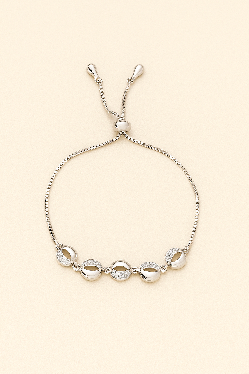 Luna Shell 925 Silver Adjustable Bracelet