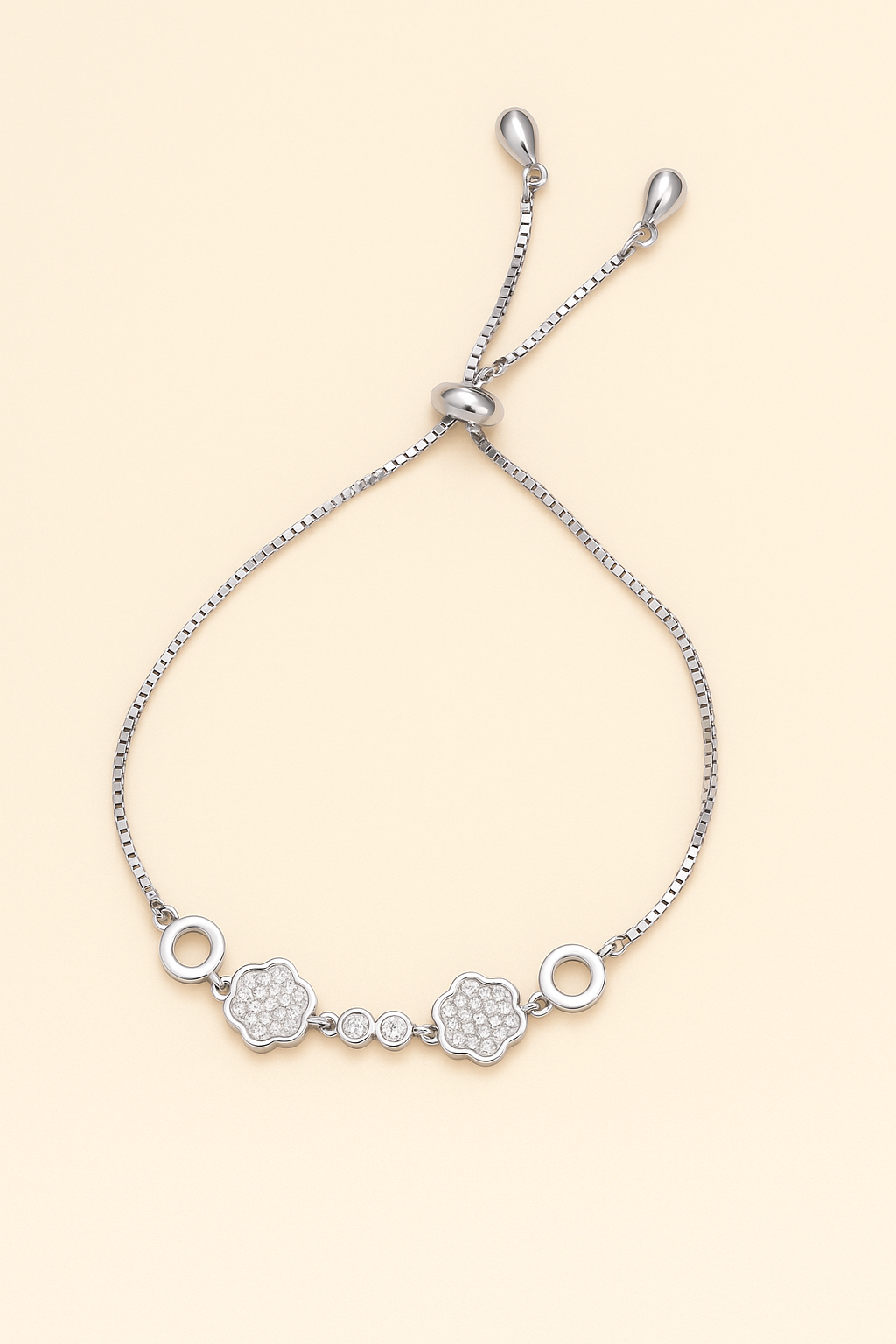 Luna Bloom Adjustable 925 Silver Bracelet