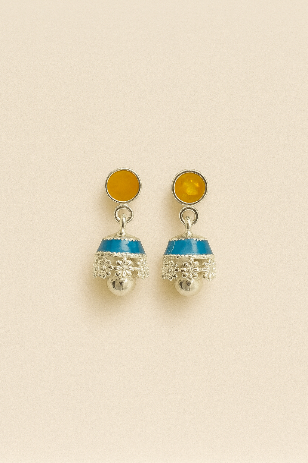 Meher – 925 Silver Floral Bell Earrings