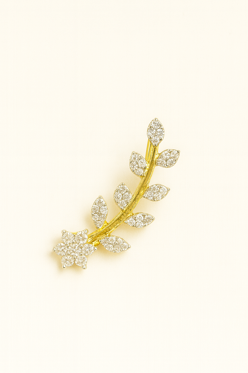 Golden Vine Sparkle Ear Cuffs – 925 Silver