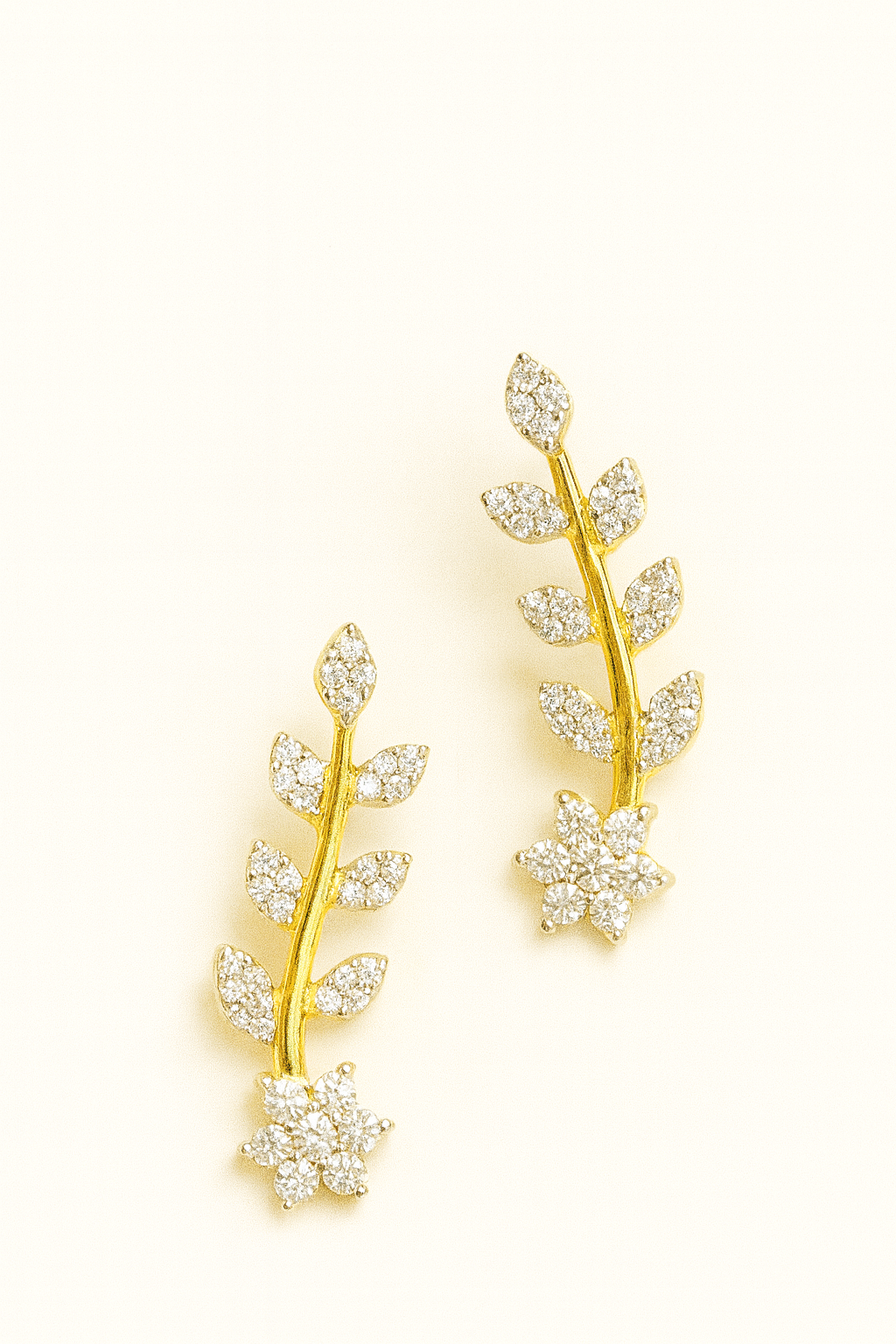 Golden Vine Sparkle Ear Cuffs – 925 Silver