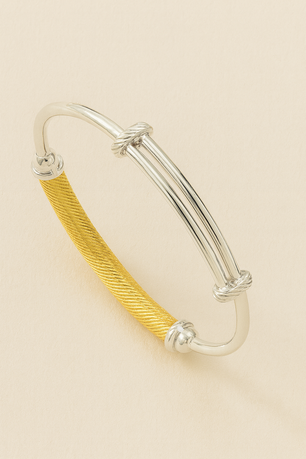 Royal Twine Baby Kada – 925 Silver with Gold Finish (Set of 2)