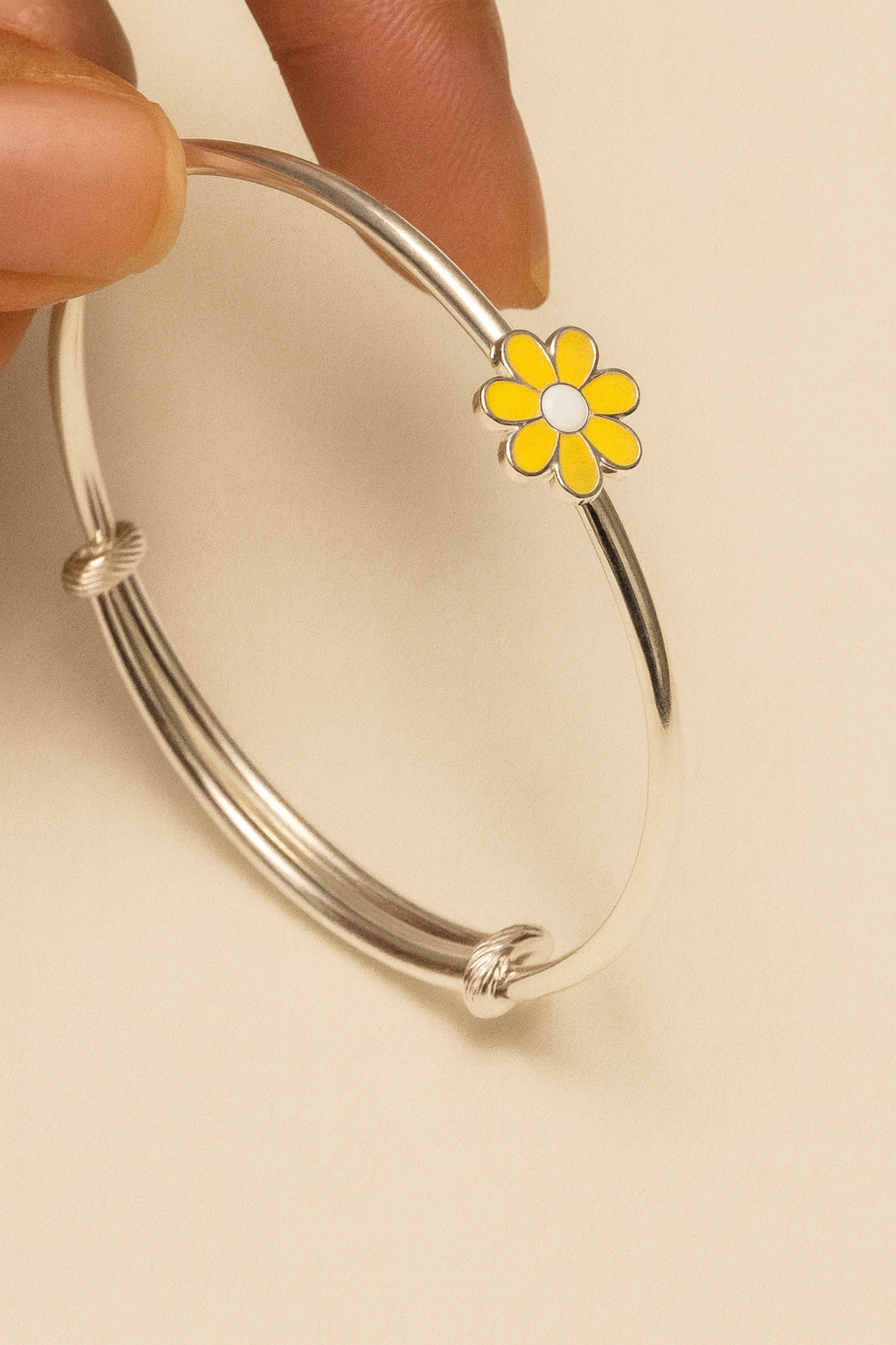 Daisy Bloom Baby Kada – 925 Sterling Silver (Pair)