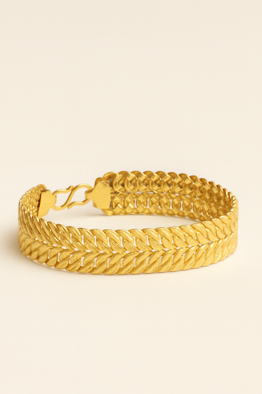Men’s Flat Curb Bracelet – 18K Gold, BIS Hallmarked (14.336g)