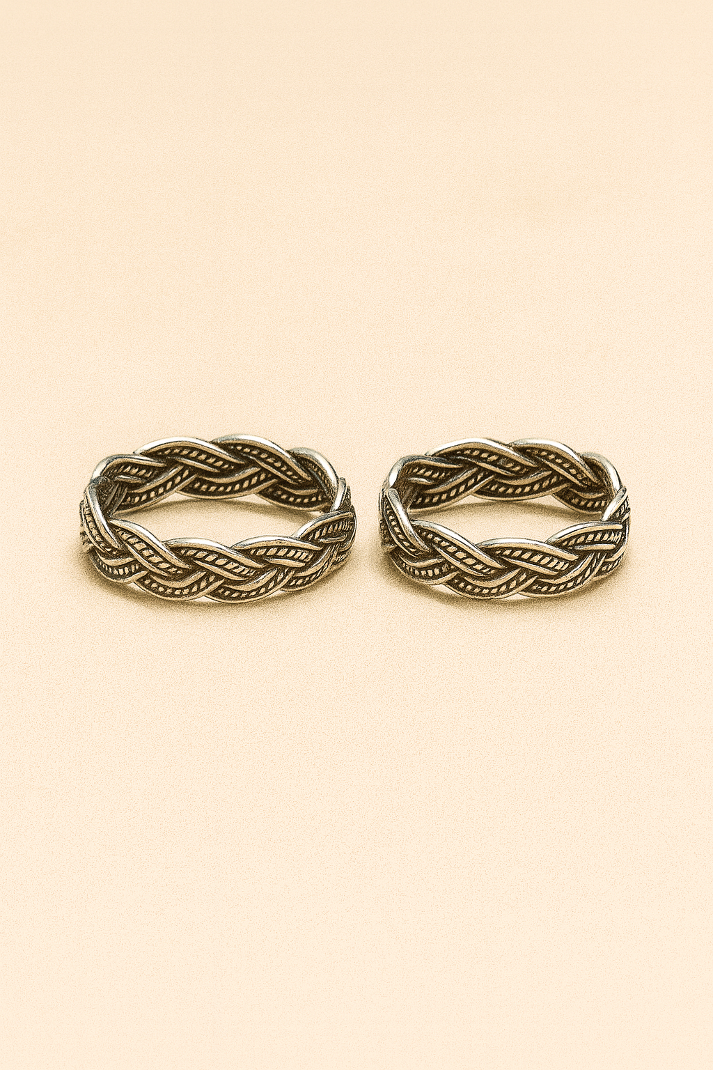 Braided Heritage Toe Rings – 925 Sterling Silver (Pair)