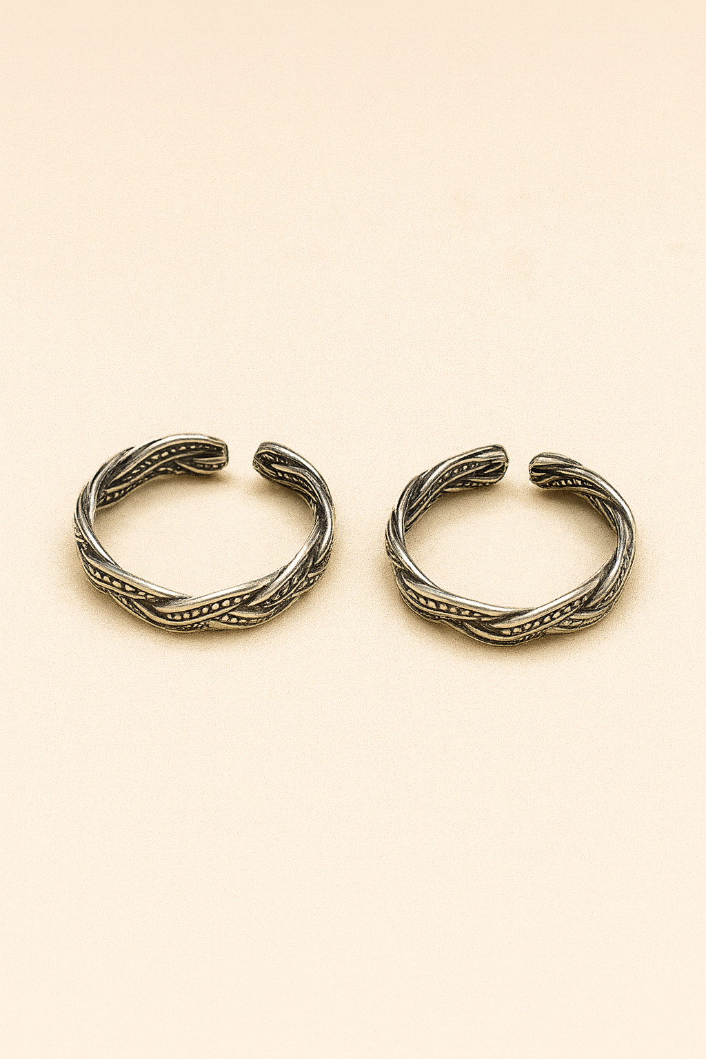 Braided Heritage Toe Rings – 925 Sterling Silver (Pair)