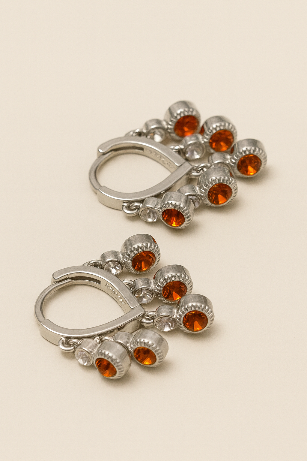 Amber Bells – 925 Silver Hoops