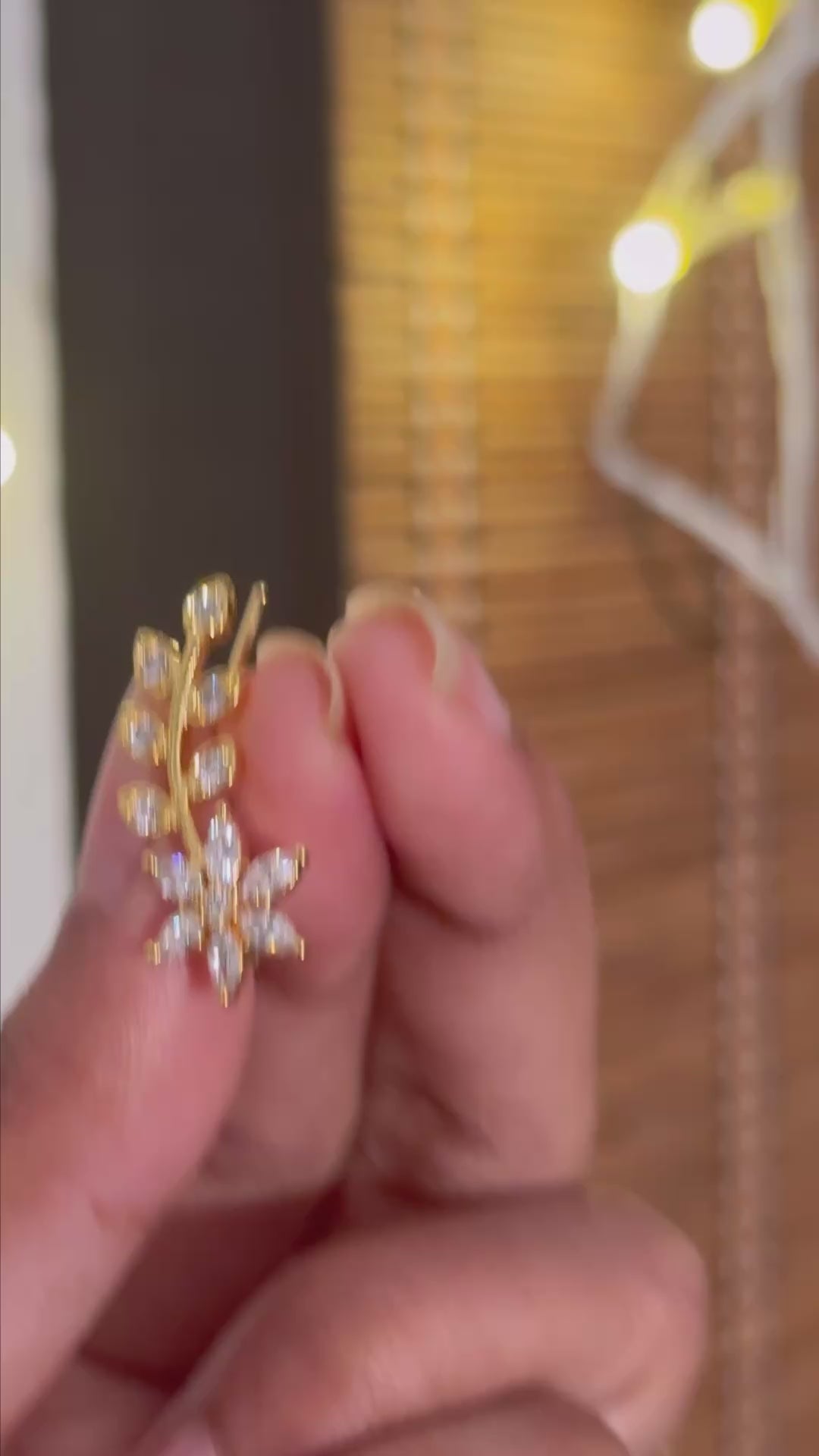 Flora 925 Silver Gold-Plated Ear Cuffs