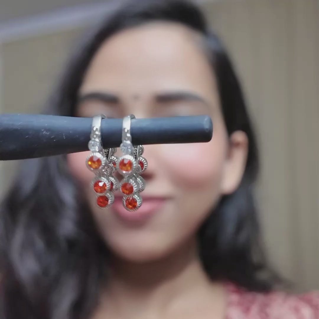 Amber Bells – 925 Silver Hoops