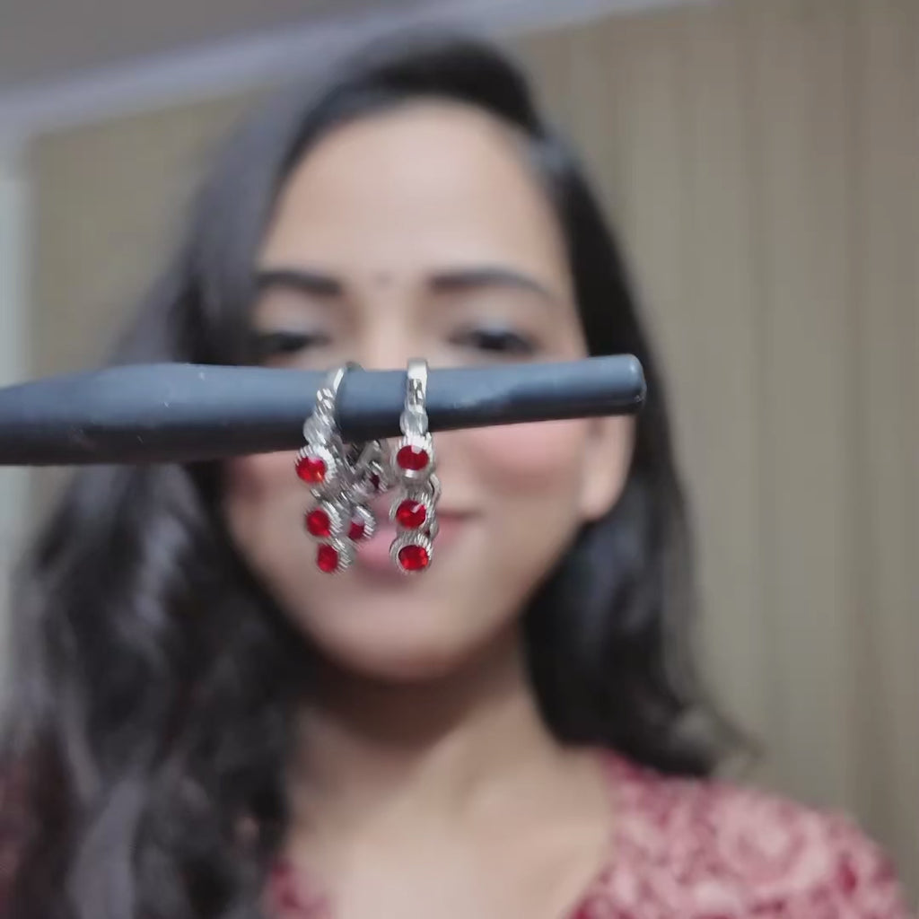 Scarlet Bells – 925 Silver Hoops