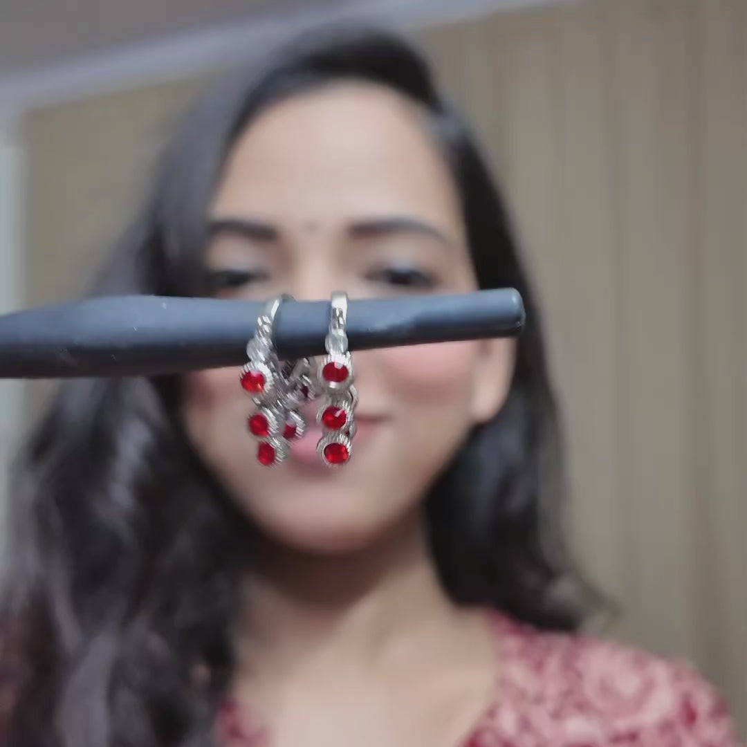 Scarlet Bells – 925 Silver Hoops