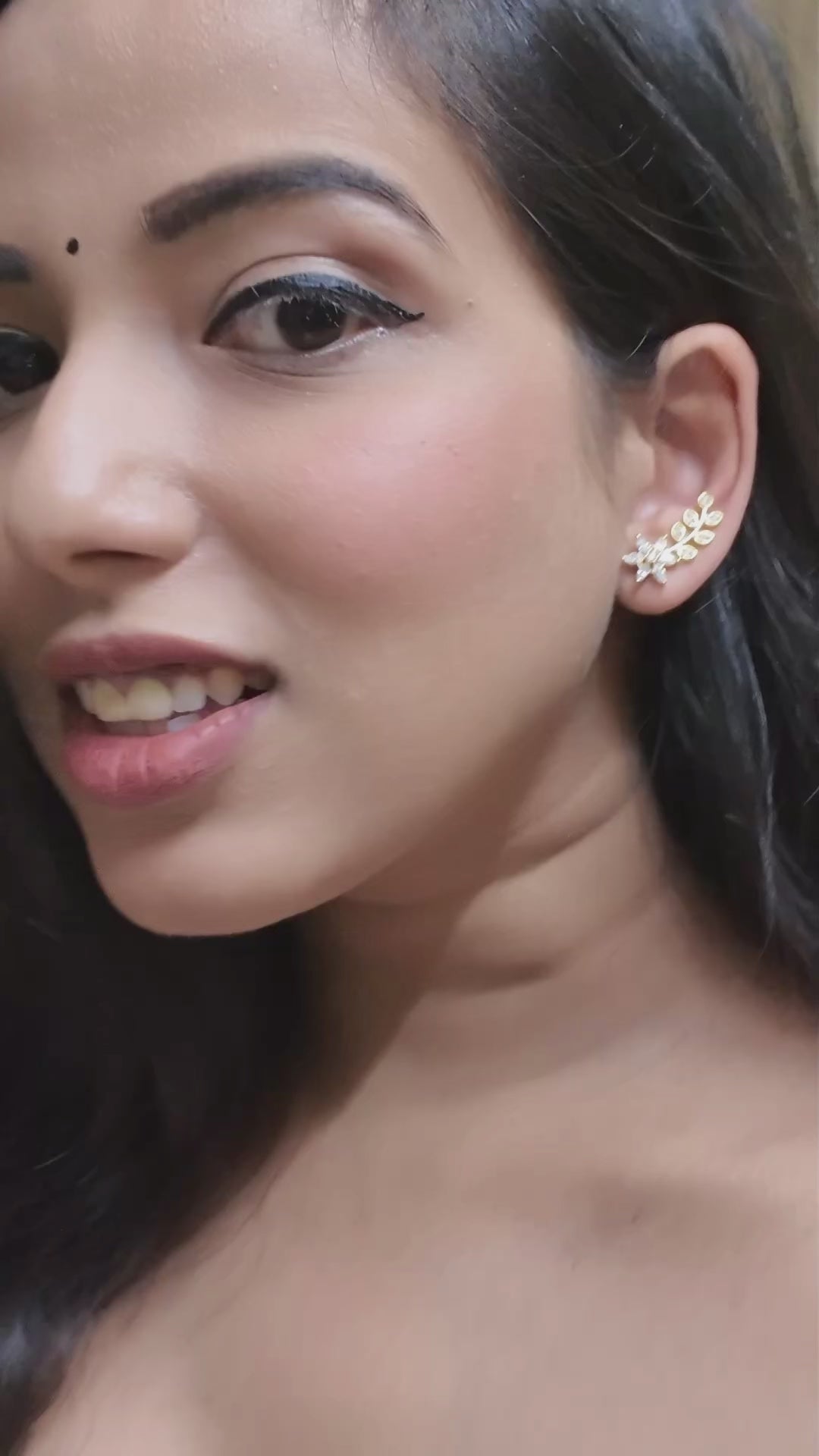 Flora 925 Silver Gold-Plated Ear Cuffs